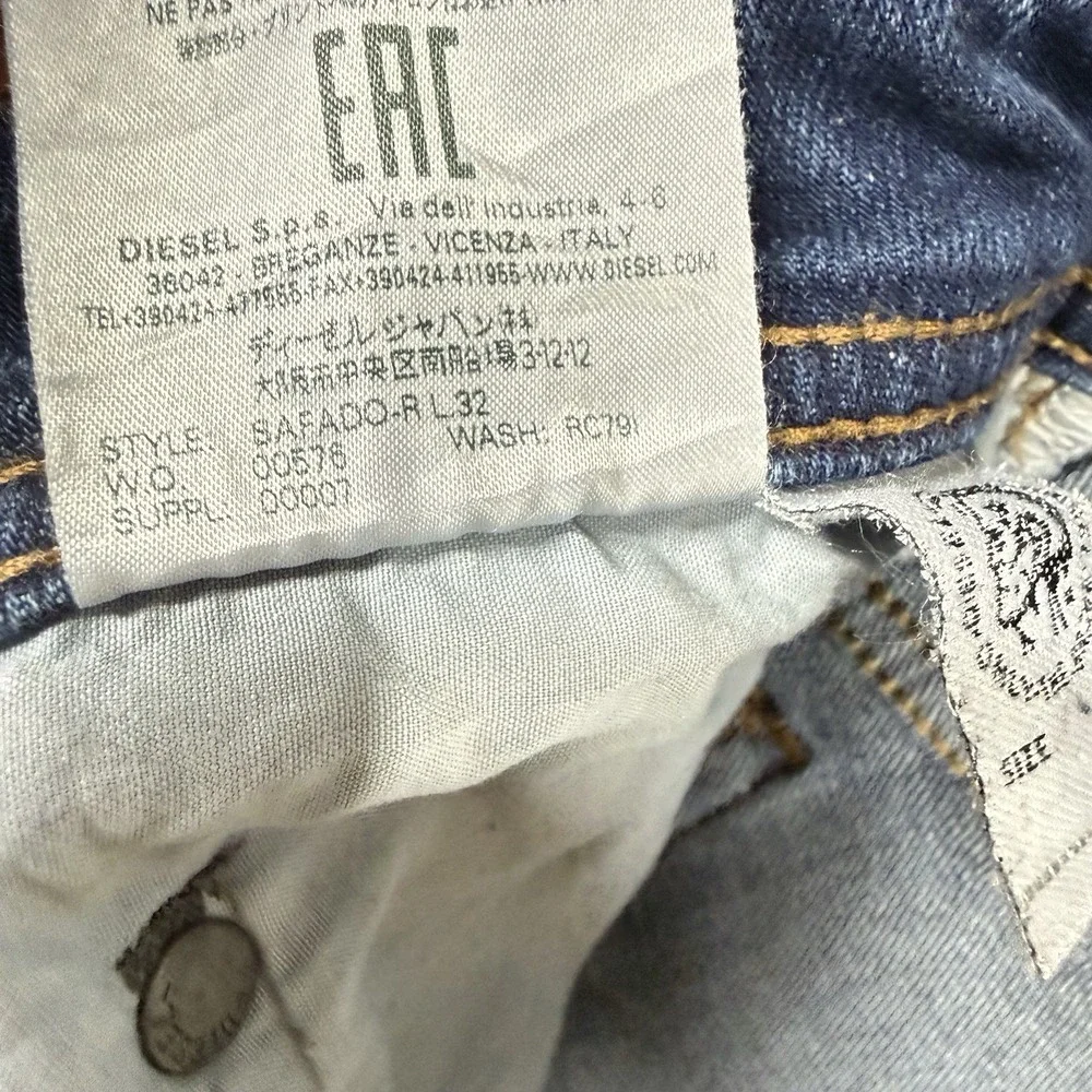 Diesel Safado-R Jeans Men 29x32 Blue Slim Straight Stretch‎ Medium Wash RC79I